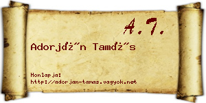 Adorján Tamás névjegykártya