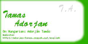 tamas adorjan business card