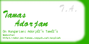 tamas adorjan business card